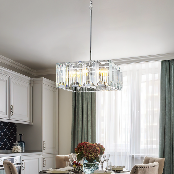 Paula Crystal Square Chandelier 24"