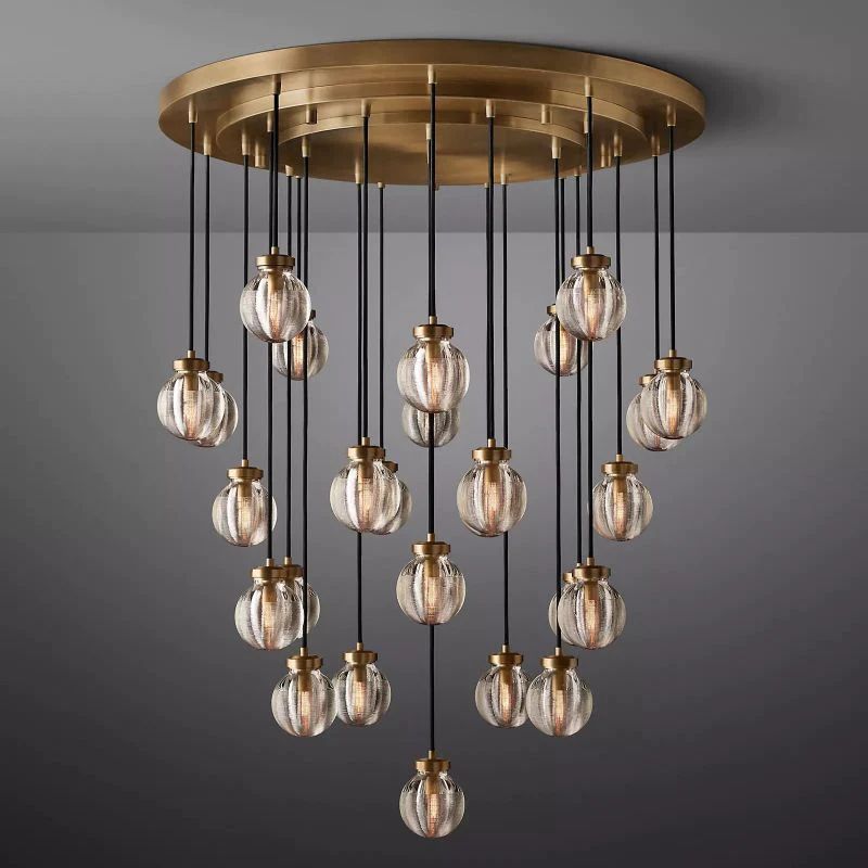 Pearl Round Chandelier 38"