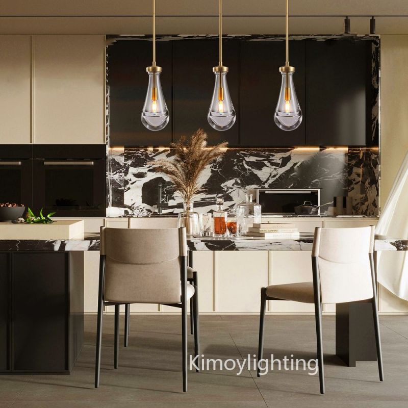 Raindrop Linear Dining Room Chandelier 3 Lights 22"L