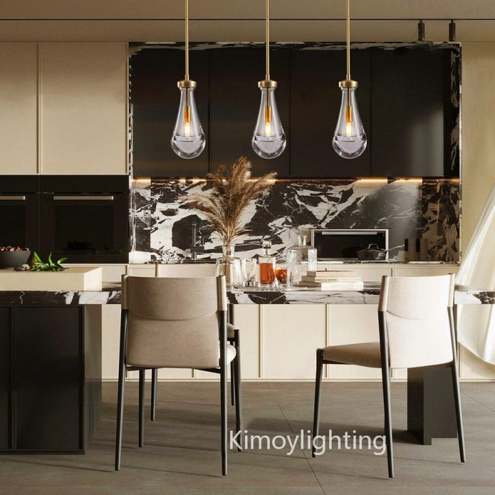 Raindrop Linear Dining Room Chandelier 3 Lights 22"L