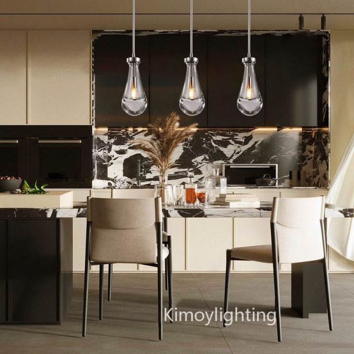 Raindrop Linear Dining Room Chandelier 3 Lights 22"L