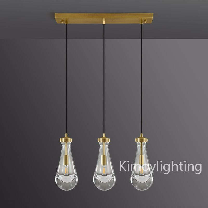 Raindrop Linear Dining Room Chandelier 3 Lights 22"L