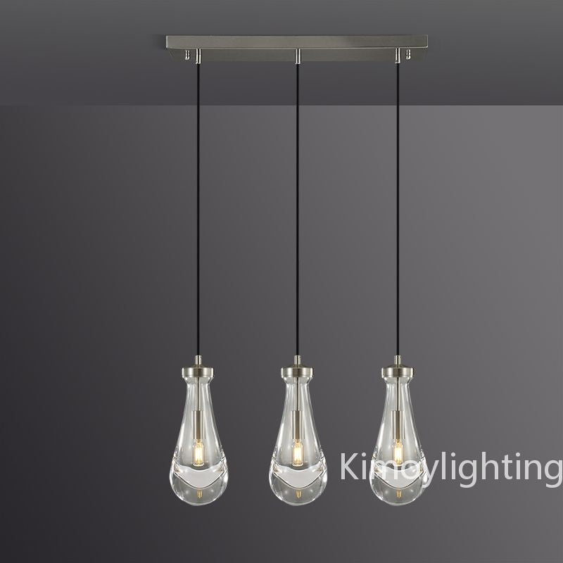 Raindrop Linear Dining Room Chandelier 3 Lights 22"L