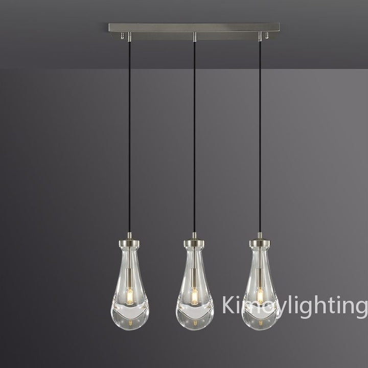 Raindrop Linear Dining Room Chandelier 3 Lights 22"L