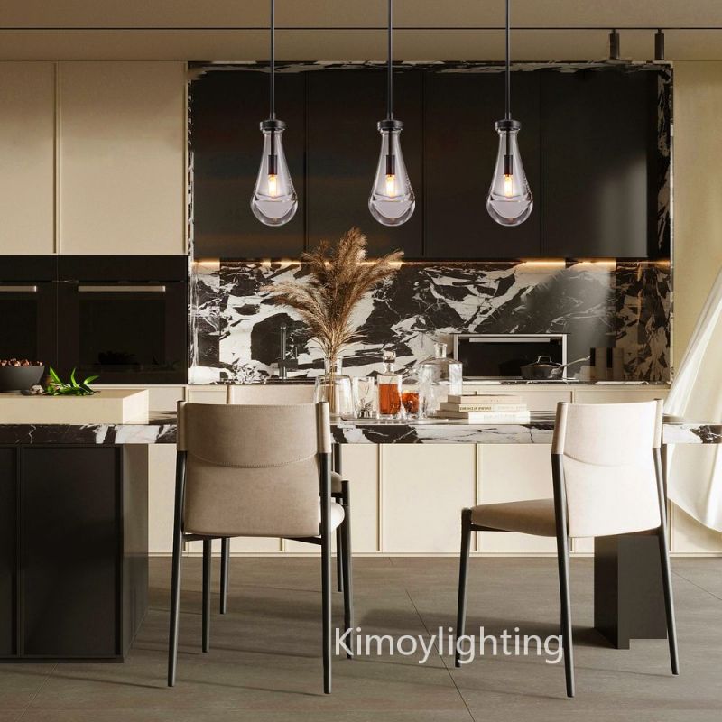 Raindrop Linear Dining Room Chandelier 3 Lights 22"L