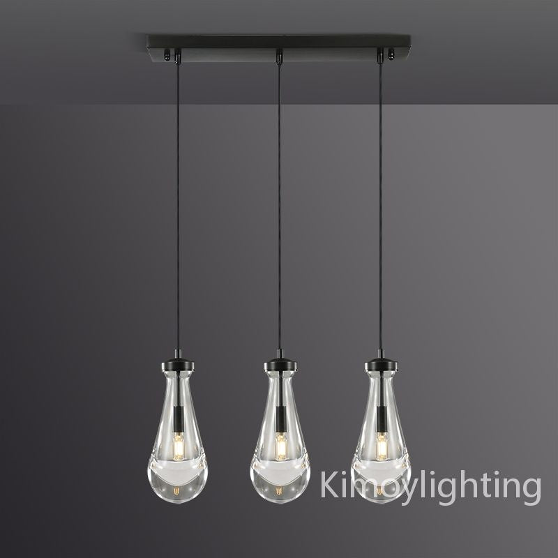 Raindrop Linear Dining Room Chandelier 3 Lights 22"L
