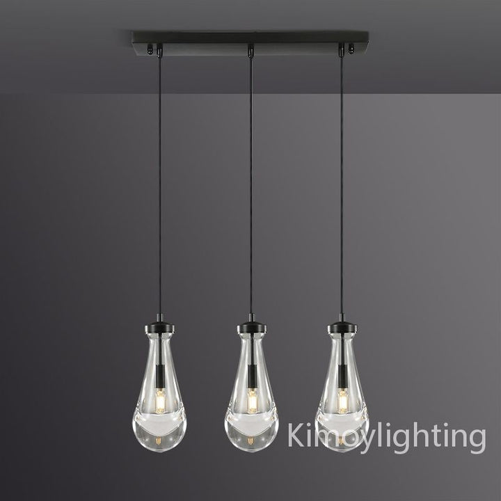 Raindrop Linear Dining Room Chandelier 3 Lights 22"L