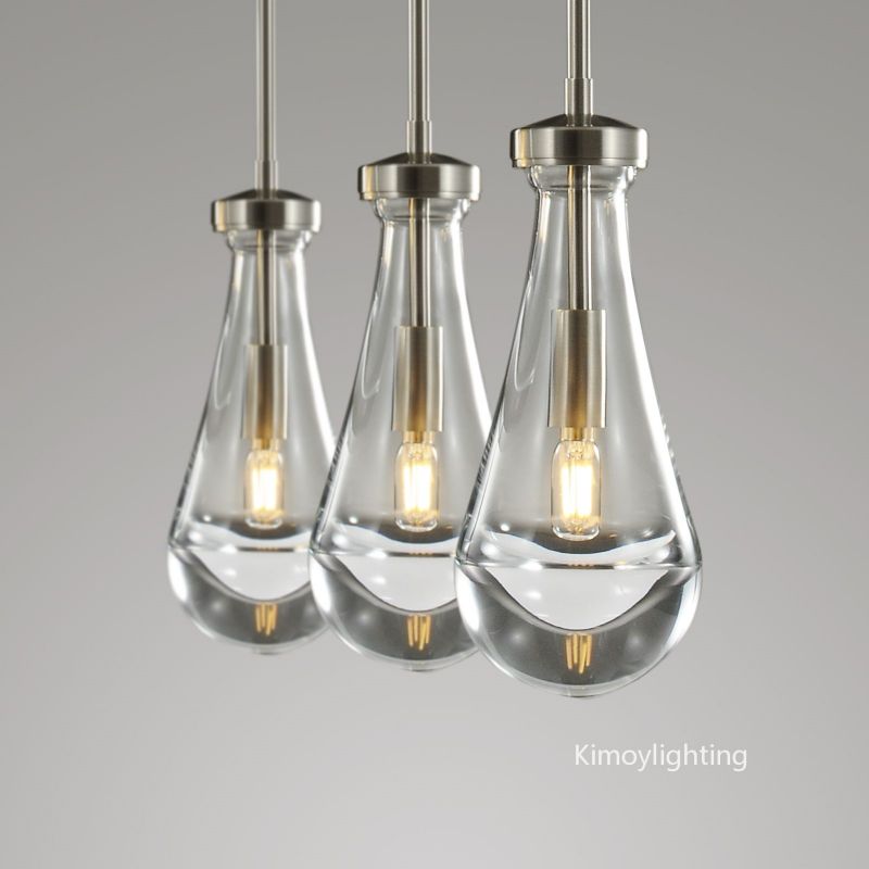 Raindrop Linear Dining Room Chandelier 3 Lights 22"L