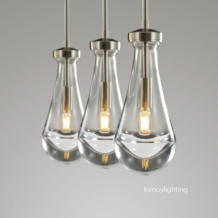 Raindrop Linear Dining Room Chandelier 3 Lights 22"L