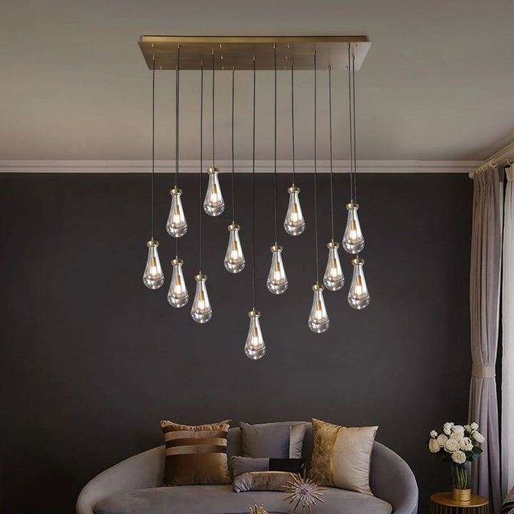 Raindrop Rectangular Dining Room Chandelier 54"