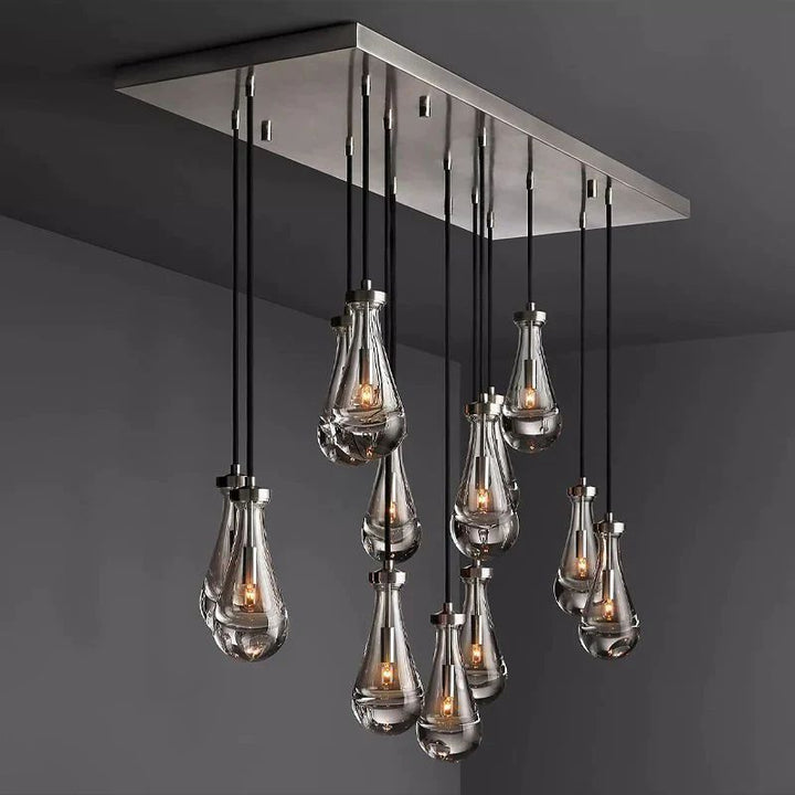 Raindrop Rectangular Dining Room Chandelier 54"