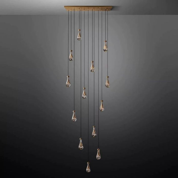 Raindrop Rectangular Dining Room Chandelier 54"