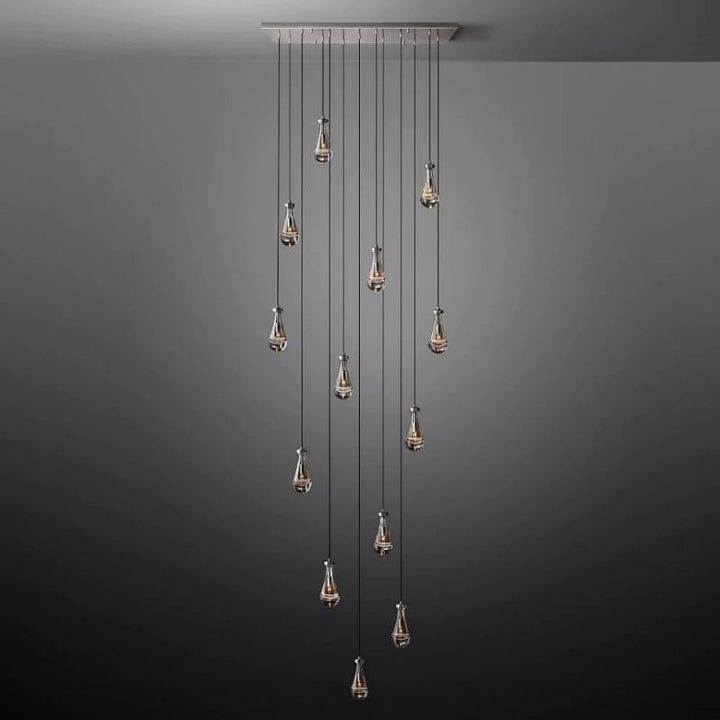 Raindrop Rectangular Dining Room Chandelier 54"