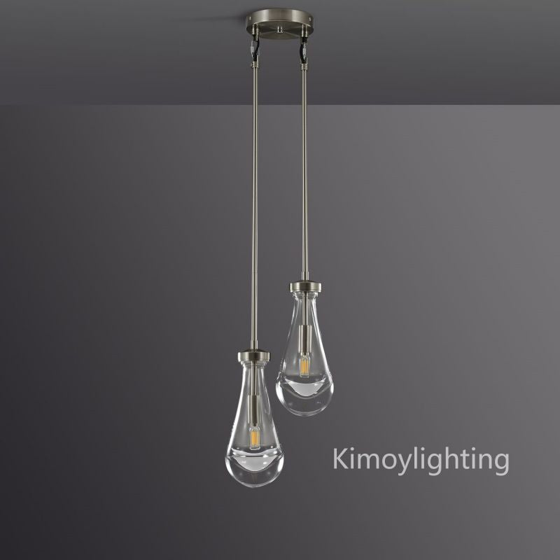 Raindrop Round Chandelier 2 Lights 5"D