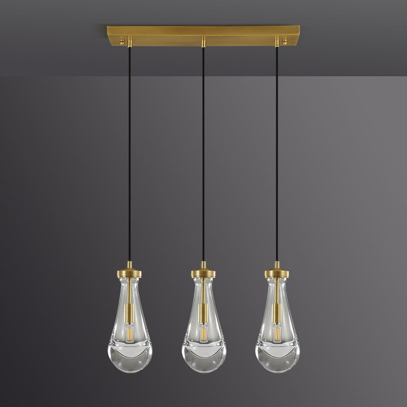 Raindrop Linear Dining Room Chandelier 3 Lights 22"L