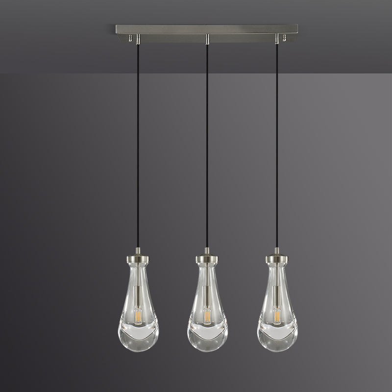 Raindrop Linear Dining Room Chandelier 3 Lights 22"L