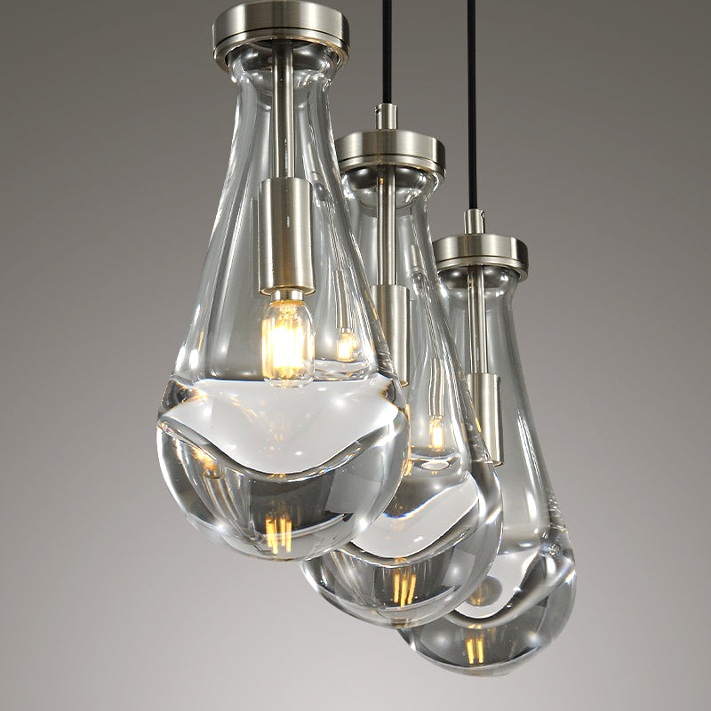 Raindrop Linear Dining Room Chandelier 3 Lights 22"L