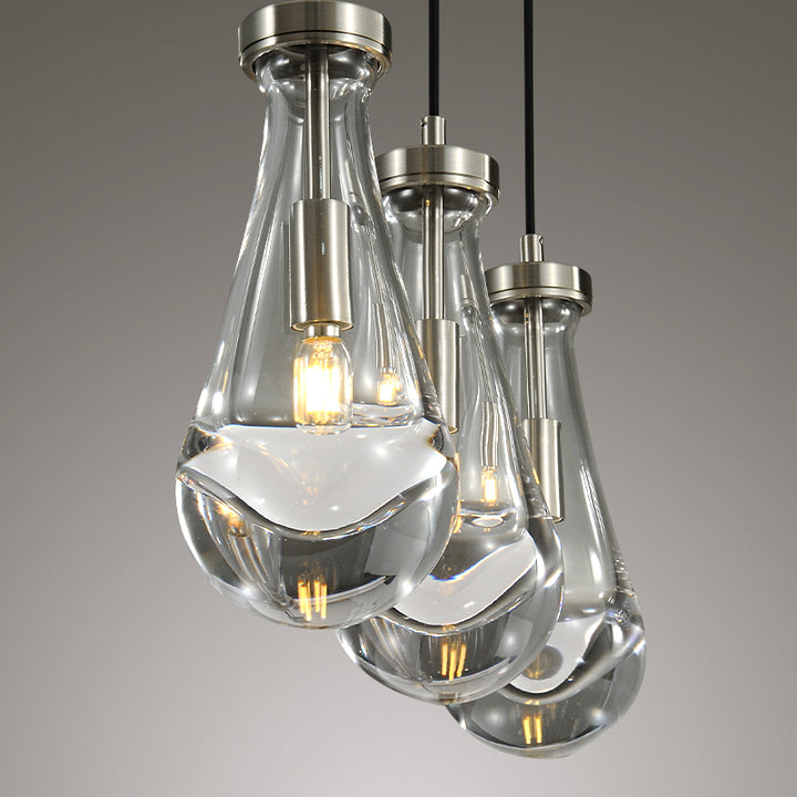Raindrop Linear Dining Room Chandelier 3 Lights 22"L