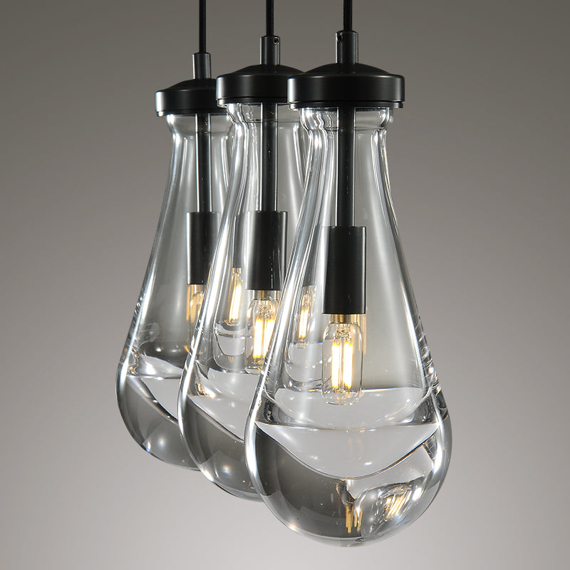 Raindrop Linear Dining Room Chandelier 3 Lights 22"L