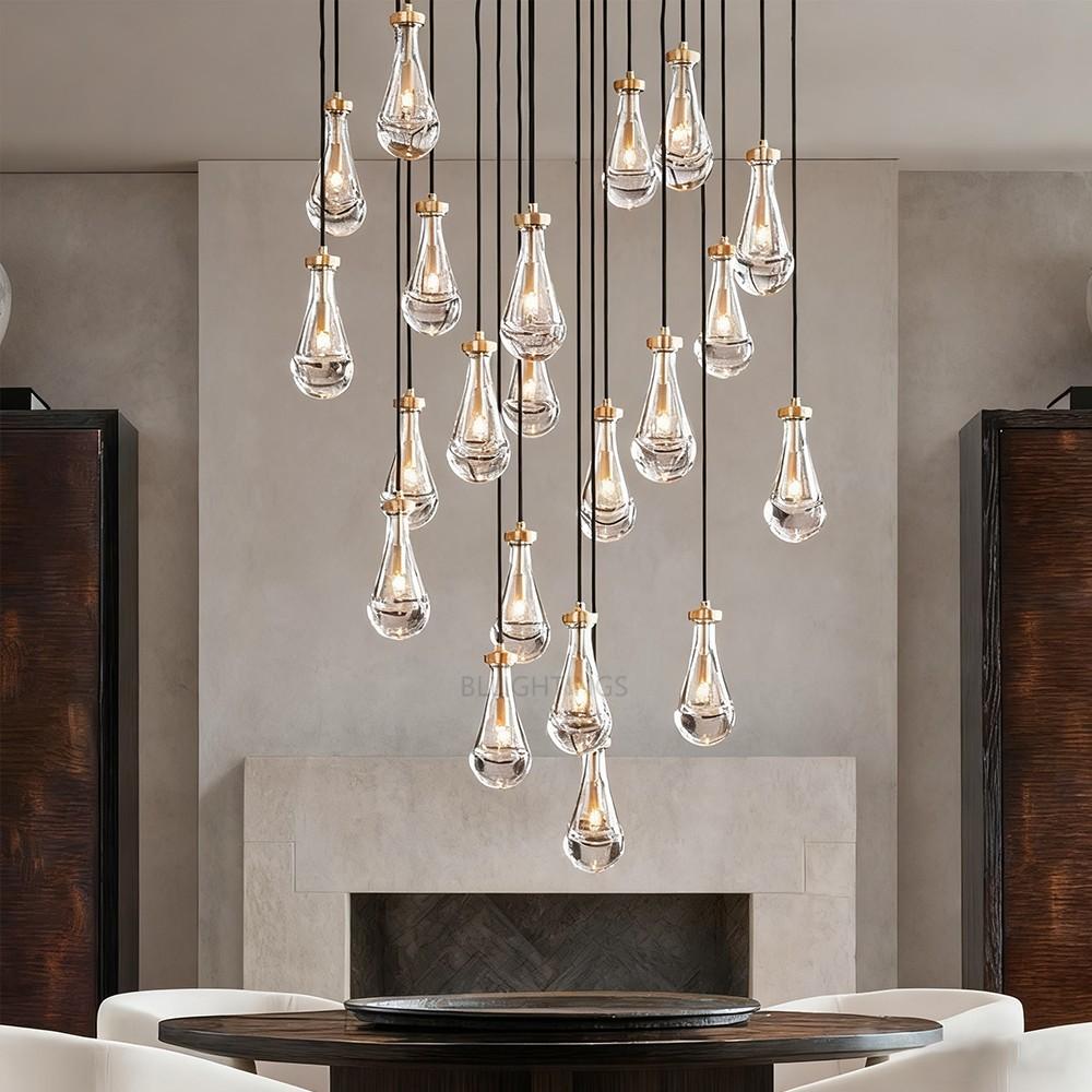Raindrop Rectangle Chandelier 72"