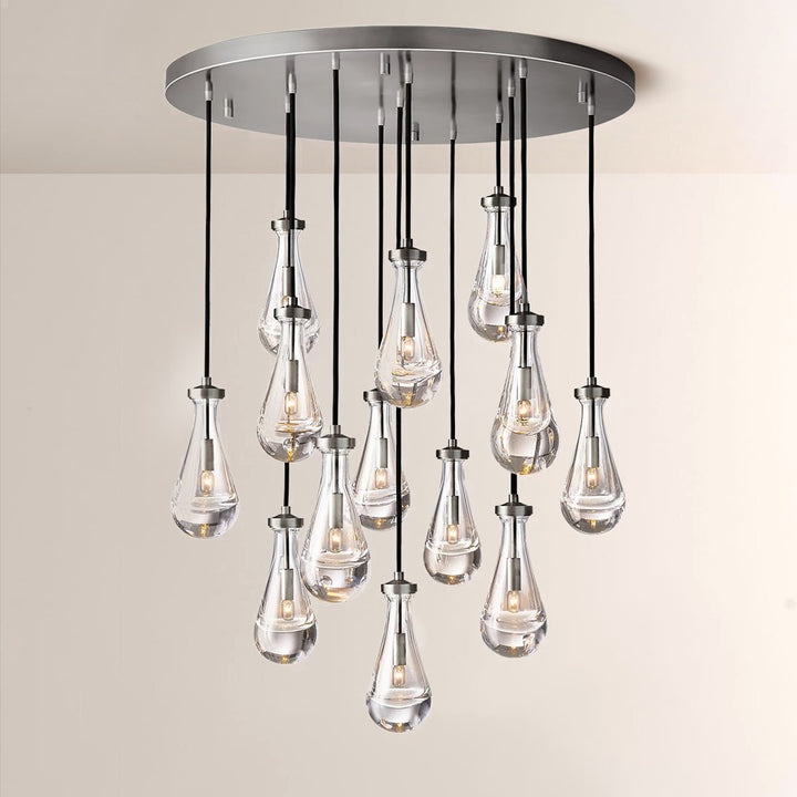 Raindrop Round Chandelier Light 36"