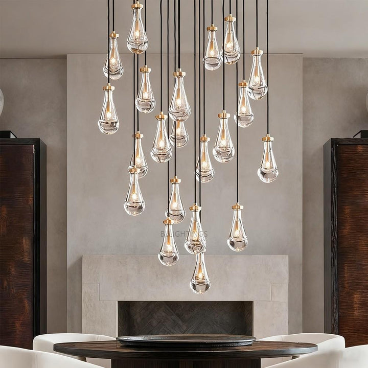 Raindrop Round Chandelier Light 36"