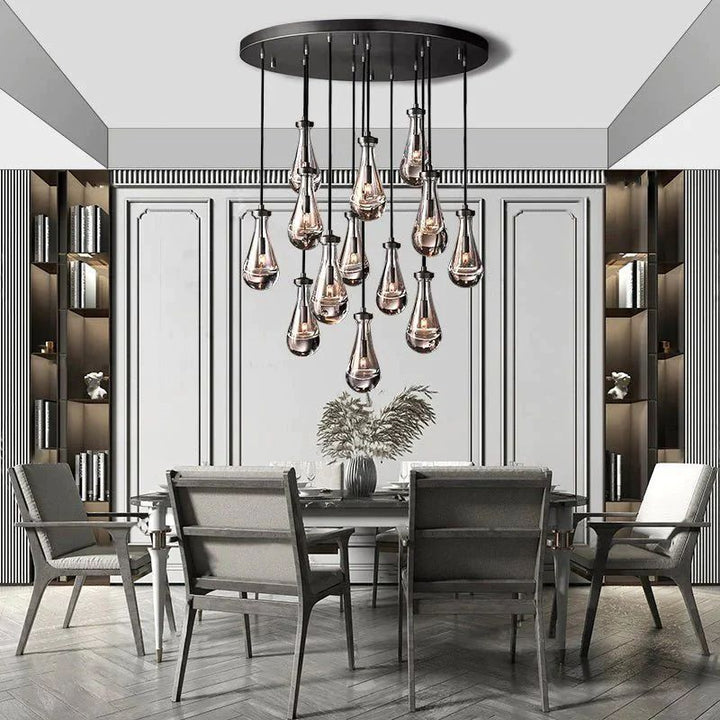 Raindrop Round Chandelier Light D36"