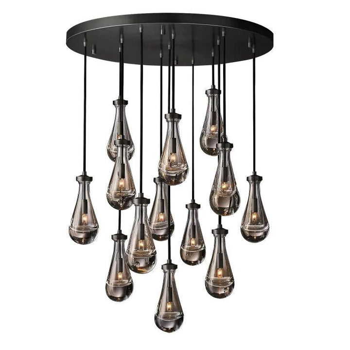 Raindrop Round Chandelier Light D36"