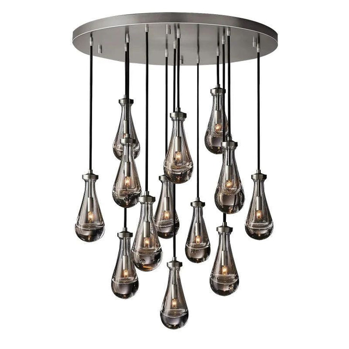 Raindrop Round Chandelier Light D36"