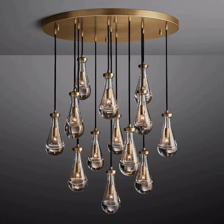 Raindrop Round Chandelier Light D36"