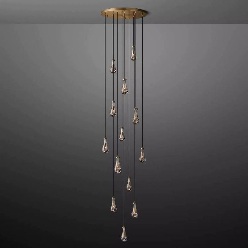 Raindrop Round Chandelier Light D36"