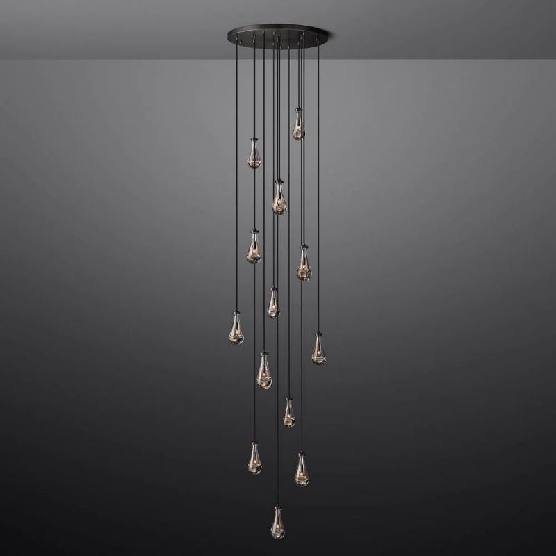 Raindrop Round Chandelier Light D36"