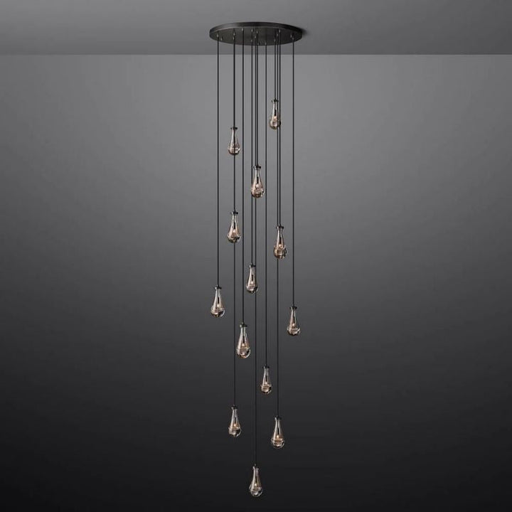 Raindrop Round Chandelier Light D36"