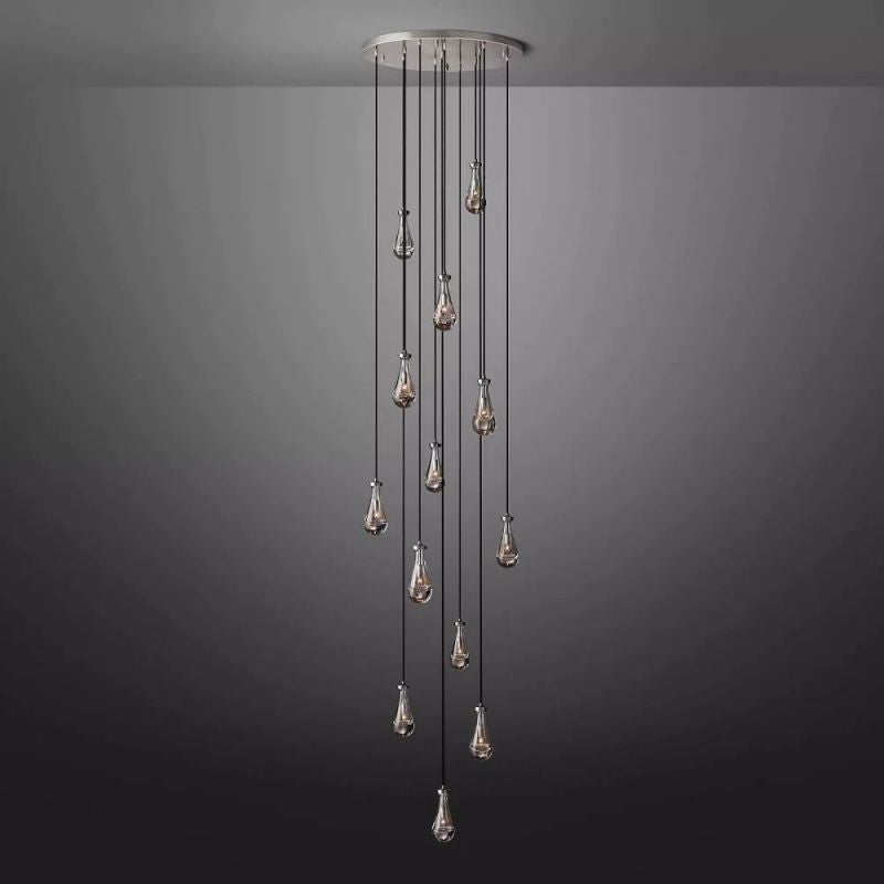 Raindrop Round Chandelier Light D36"