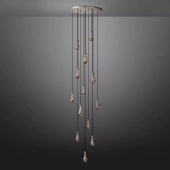 Raindrop Round Chandelier Light D36"