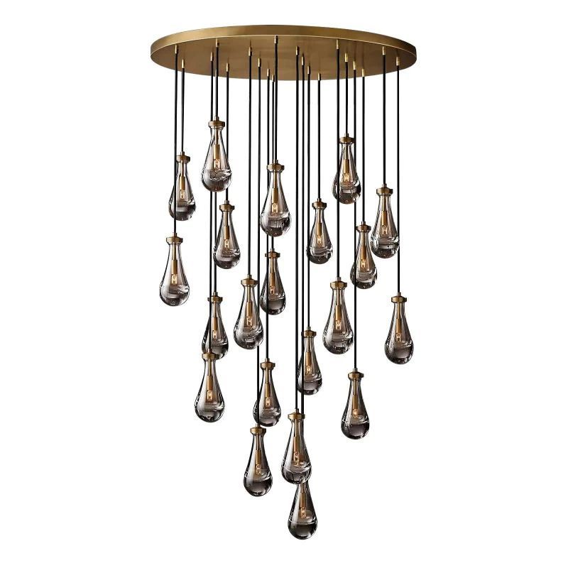 Raindrop Round Chandelier Light D47"