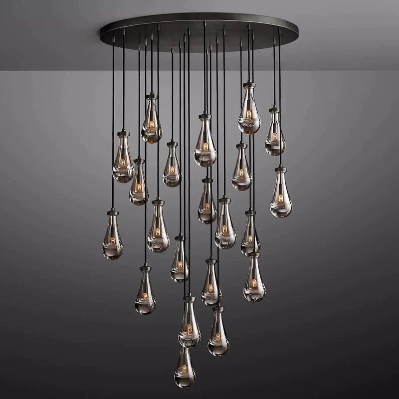 Raindrop Round Chandelier Light D47"