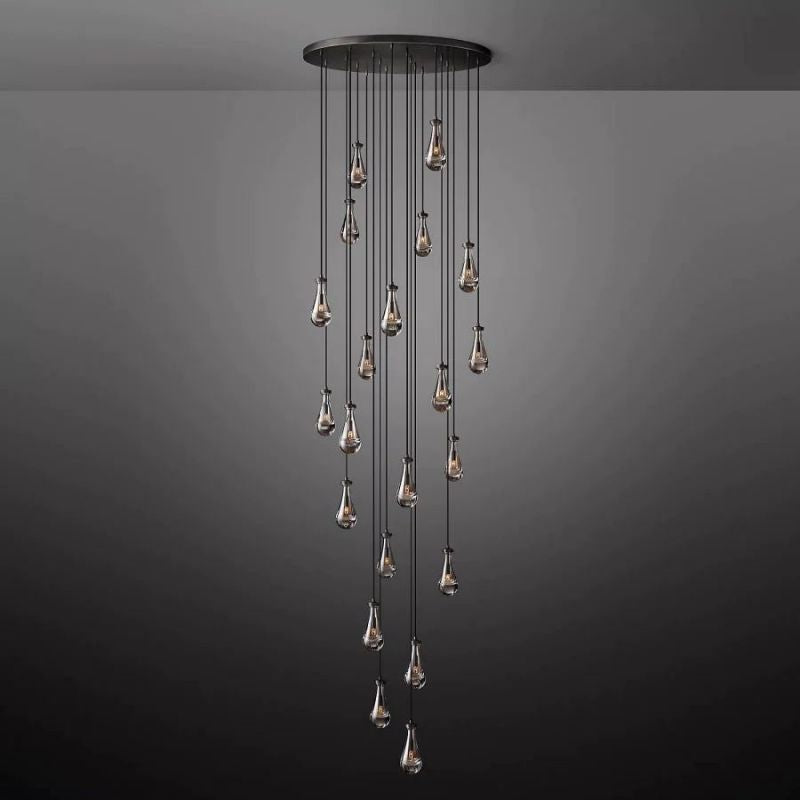 Raindrop Round Chandelier Light D47"