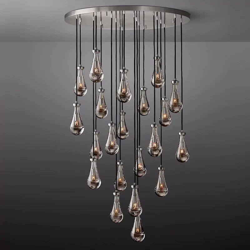 Raindrop Round Chandelier Light D47"