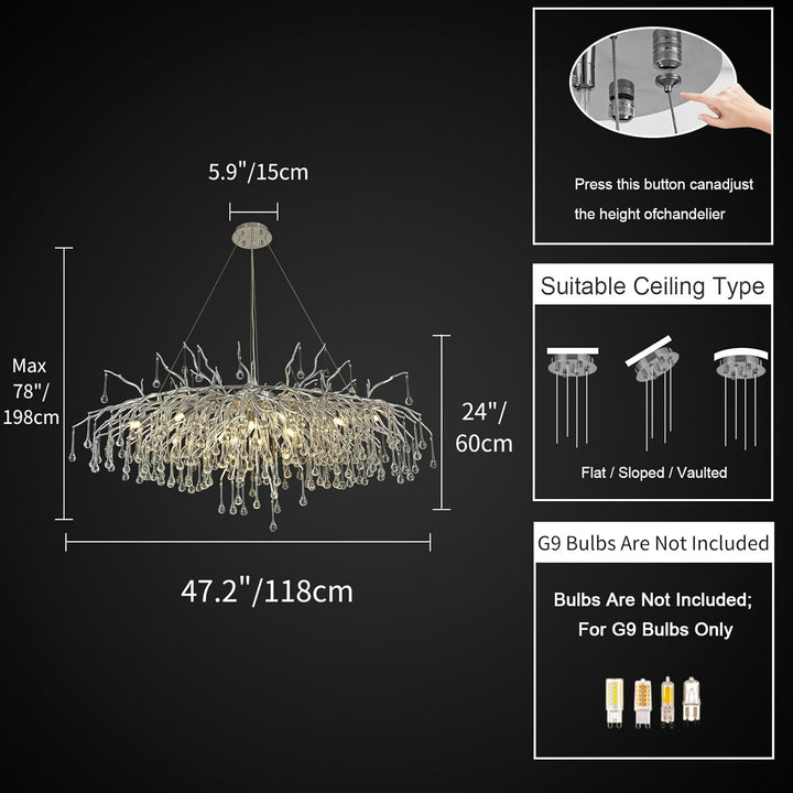 Raindrop Tree Branch Chandelier