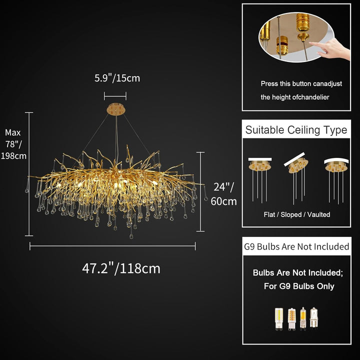 Raindrop Tree Branch Chandelier