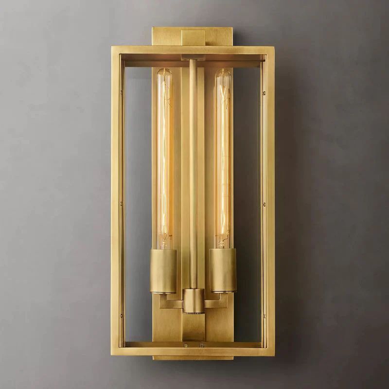 Randy Outdoor Square Lantern Bedroom Wall Sconce 28"
