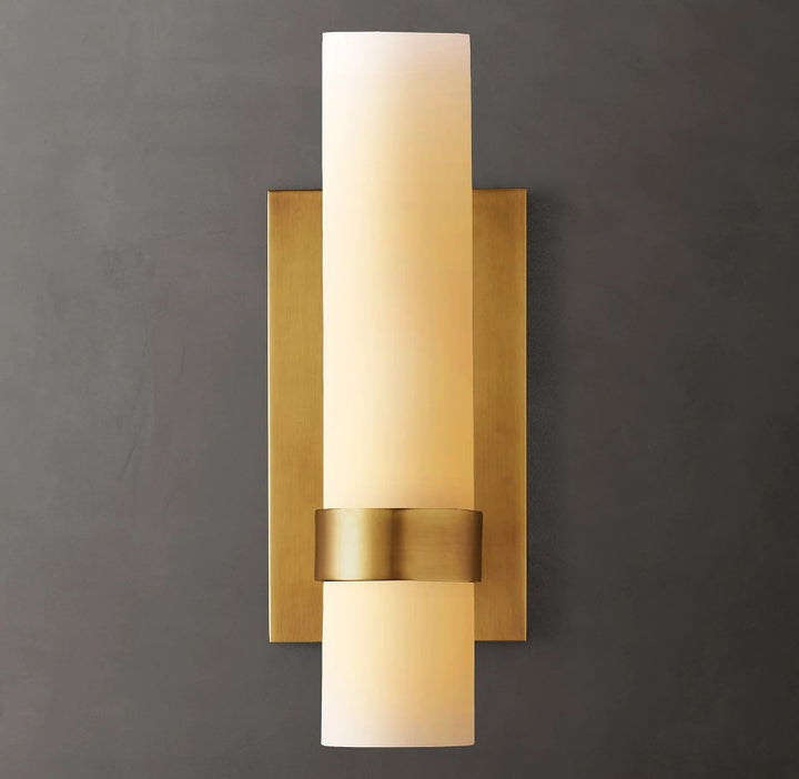 Rata Milk Glass Sconce 12"