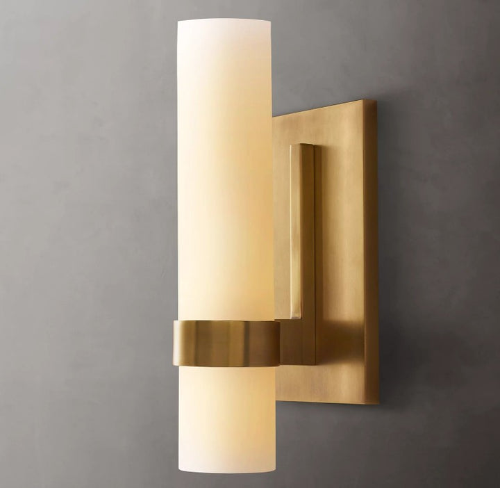 Rata Milk Glass Sconce 12"