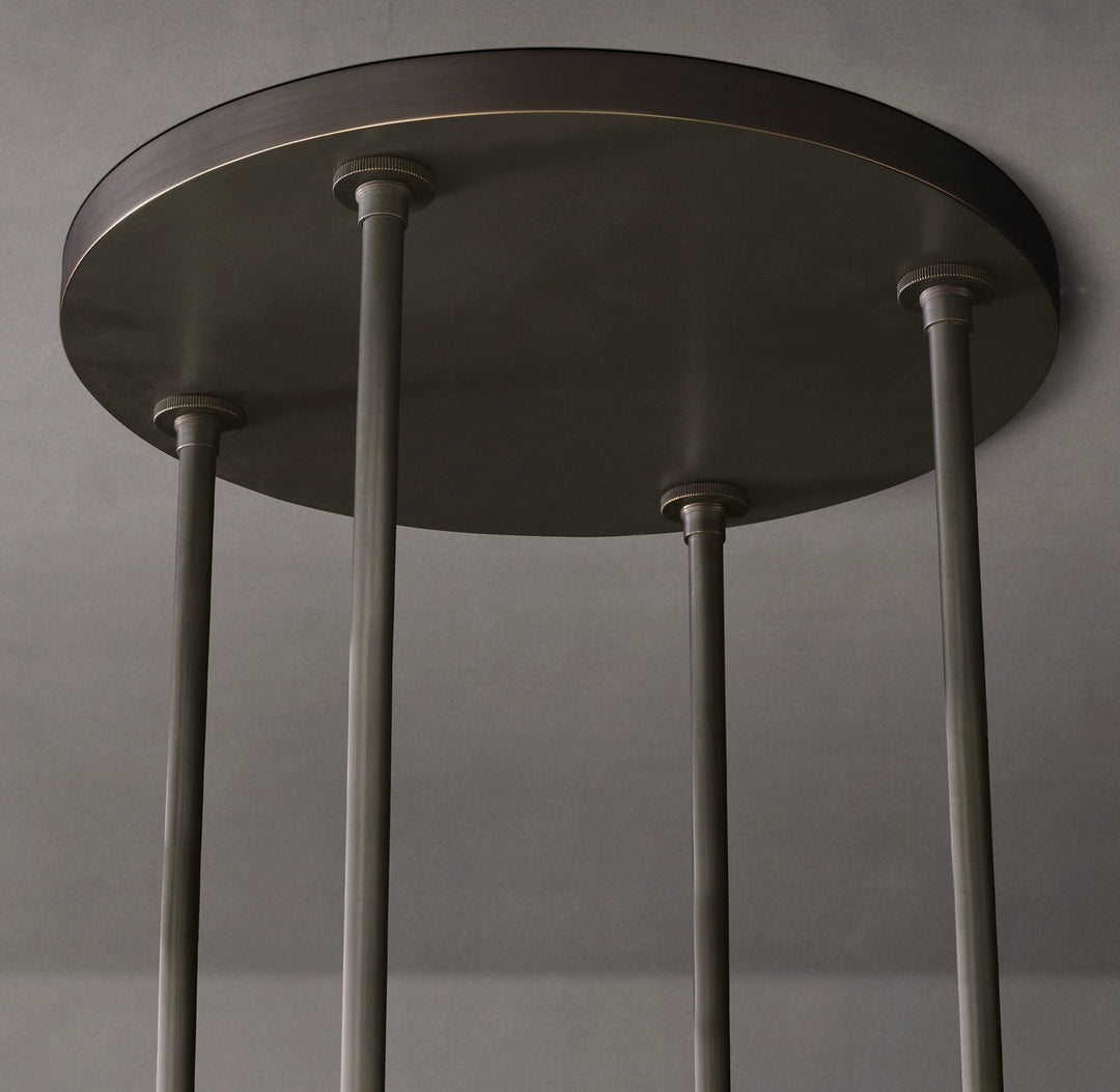 Rata Round Milk Glass Chandelier 48"