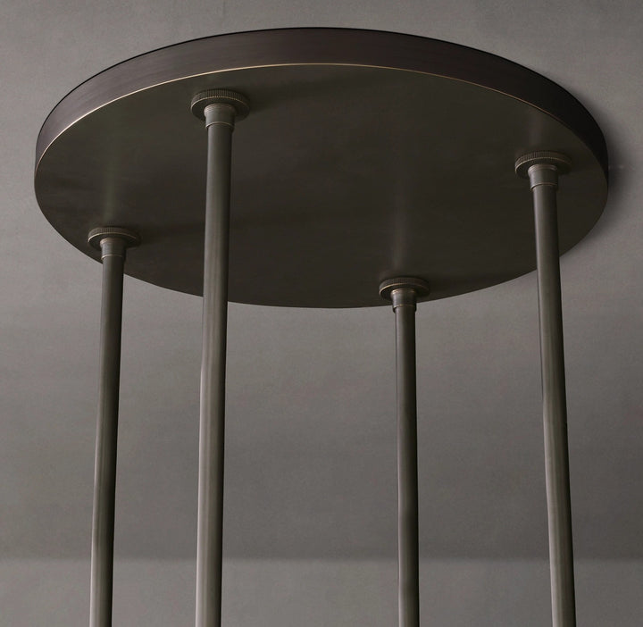 Rata Round Milk Glass Chandelier 48"
