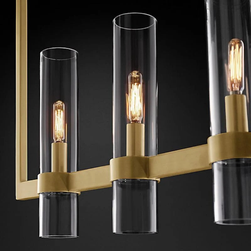 Rata Modern Fashion Glass Linear Chandelier 59"