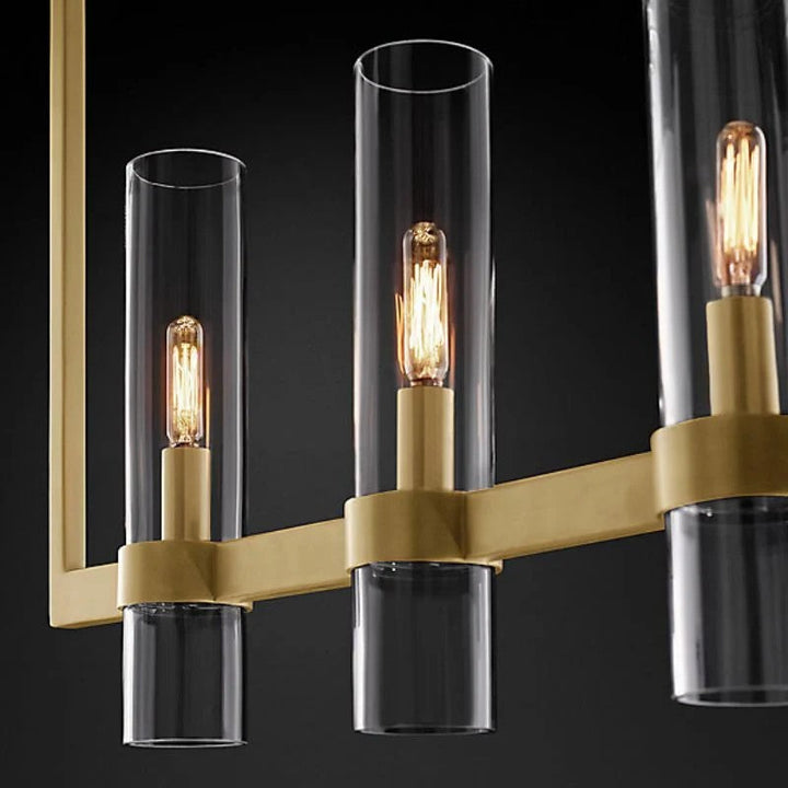 Rata Modern Fashion Glass Linear Chandelier 59"