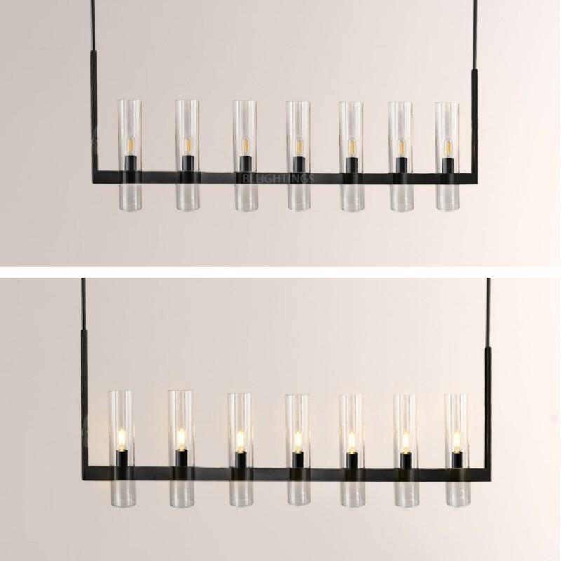 Rata Modern Fashion Glass Linear Chandelier 59"
