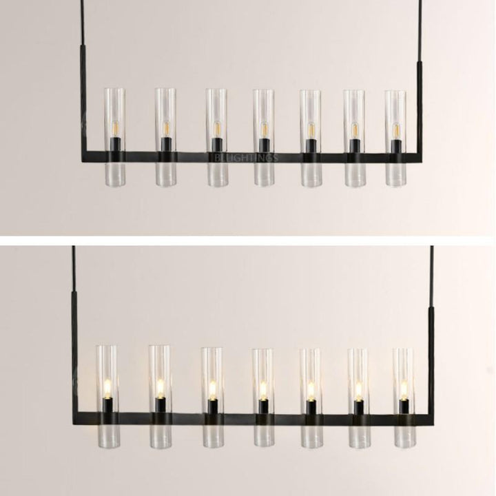 Rata Modern Fashion Glass Linear Chandelier 59"
